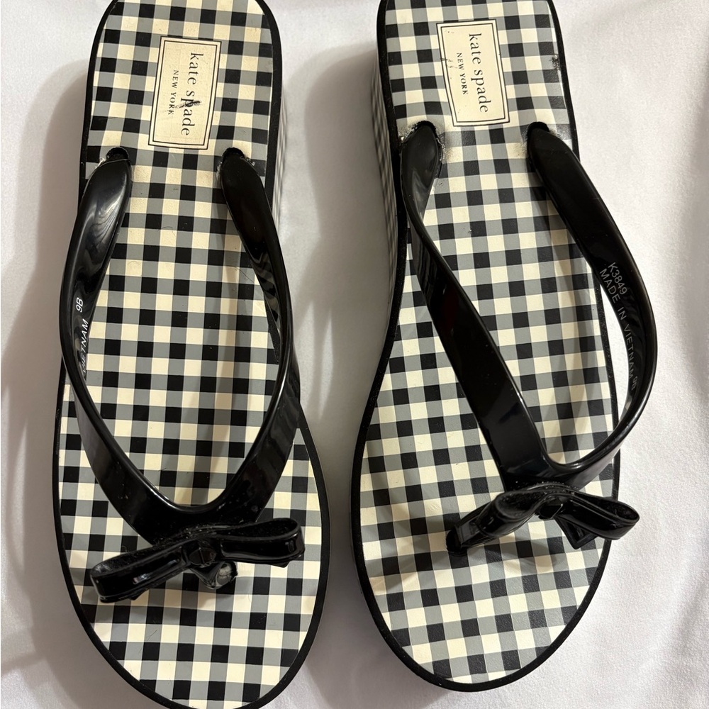 Kate Spade Black and White Sandals with Classic Design